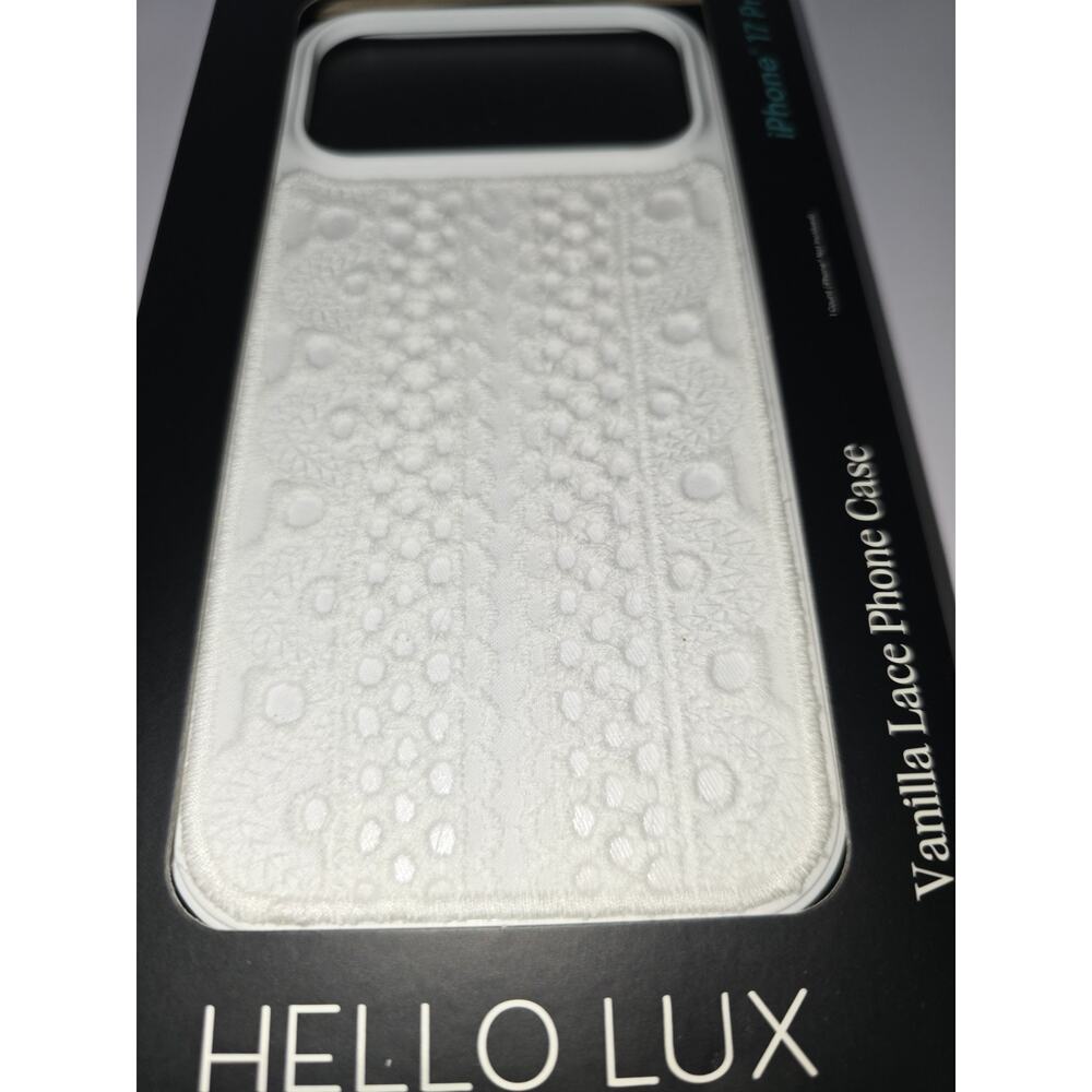 iphone 17 pro max hello lux case White Vanilla Lace Phone Case - Picture 2 of 4